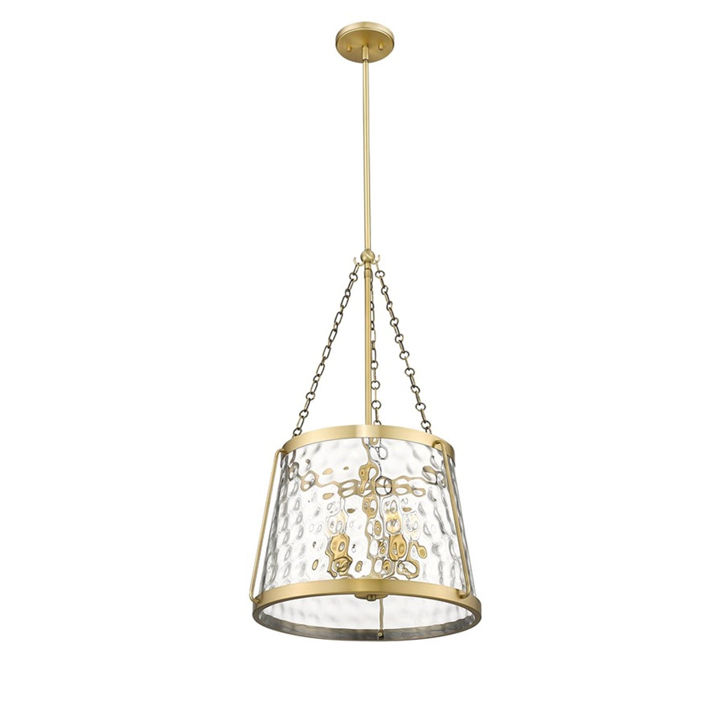 OPEN BOX: Millennium Lighting Adabella 18in 5-Light Pendant | Vintage Brass and Clear Hammered Glass | Kitchen Island & Dining Room | Model MN20405-VB