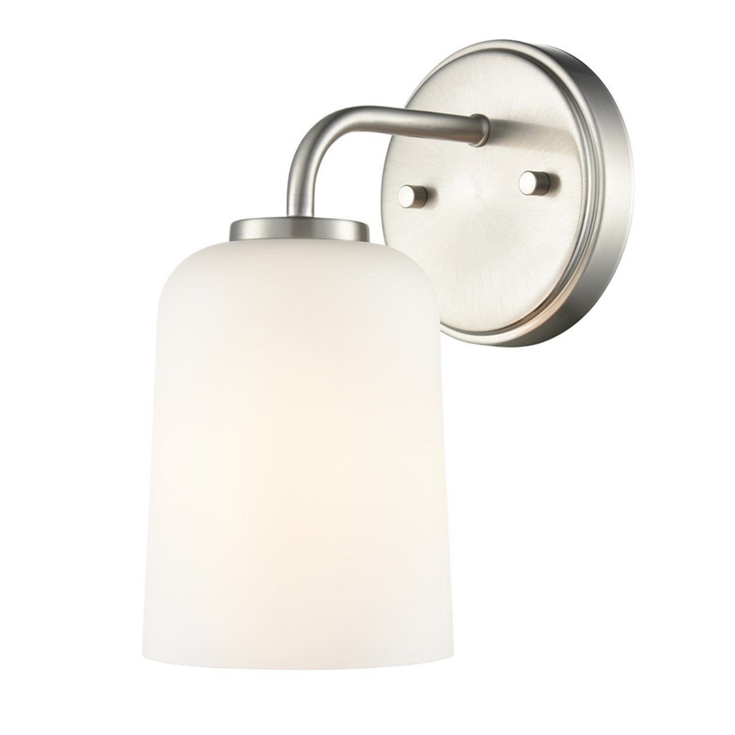 OPEN BOX: Millennium Lighting Laphia 5in 1-Light Wall Sconce | Brushed Nickel and Etched Opal Glass | Bathroom & Hallway | Model MN214201-BN