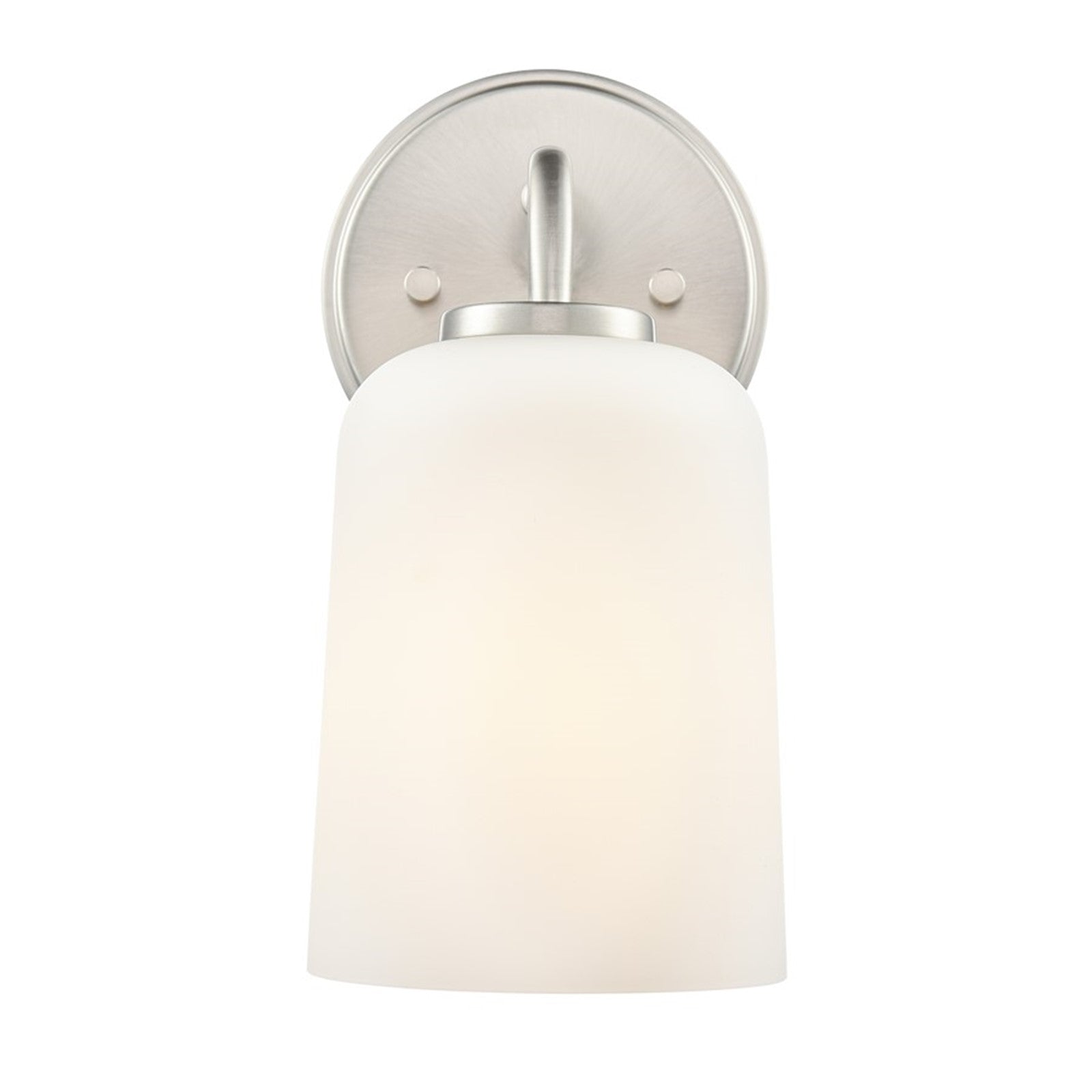 OPEN BOX: Millennium Lighting Laphia 5in 1-Light Wall Sconce | Brushed Nickel and Etched Opal Glass | Bathroom & Hallway | Model MN214201-BN