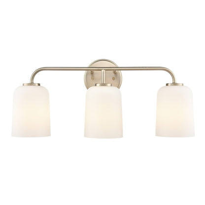 OPEN BOX: Millennium Lighting Laphia 22in 3-Light Vanity Light | Modern Gold and Etched Opal | Bathroom & Kitchen Task Lighting | Model MN214203-MG