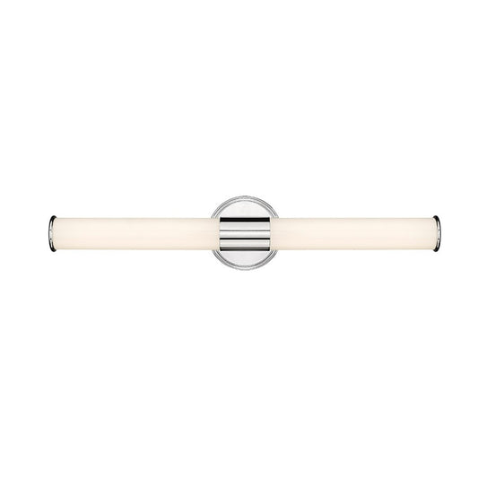 OPEN BOX: Millennium Lighting Trumann 24in 1-Light LED Vanity | Modern Polished Chrome and White Plastic | Bathroom & Powder Room | Model MN2221-CH