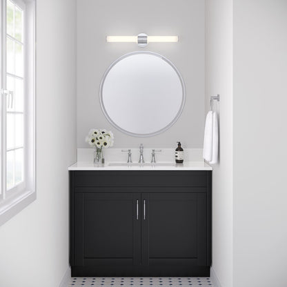 OPEN BOX: Millennium Lighting Trumann 24in 1-Light LED Vanity | Modern Polished Chrome and White Plastic | Bathroom & Powder Room | Model MN2221-CH