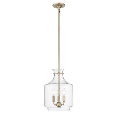 OPEN BOX: Millennium Lighting Mahannah 3-Light Pendant | Modern Gold and Clear Glass | Kitchen Island & Dining Room | Model MN22803-MG