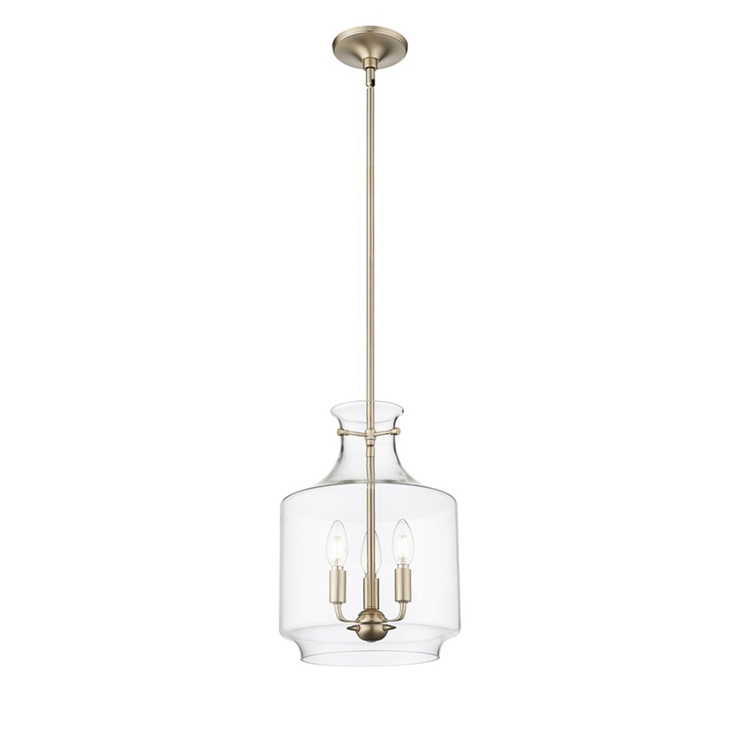 OPEN BOX: Millennium Lighting Mahannah 3-Light Pendant | Modern Gold and Clear Glass | Kitchen Island & Dining Room | Model MN22803-MG