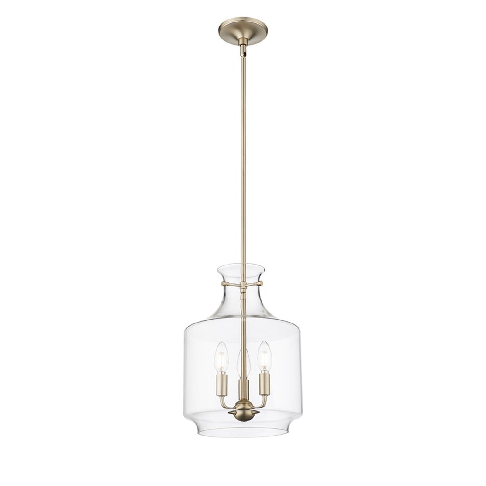 OPEN BOX: Millennium Lighting Mahannah 3-Light Pendant | Modern Gold and Clear Glass | Kitchen Island & Dining Room | Model MN22803-MG