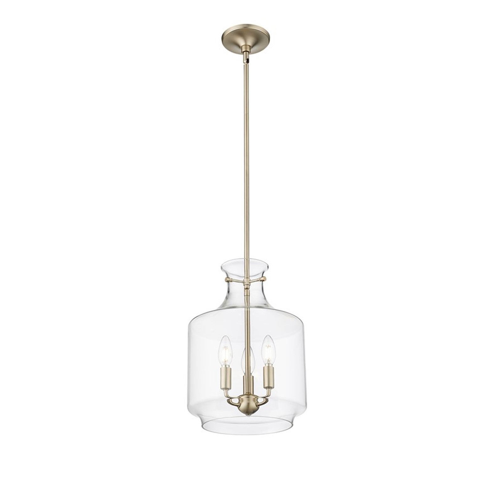 OPEN BOX: Millennium Lighting Mahannah 3-Light Pendant | Modern Gold and Clear Glass | Kitchen Island & Dining Room | Model MN22803-MG