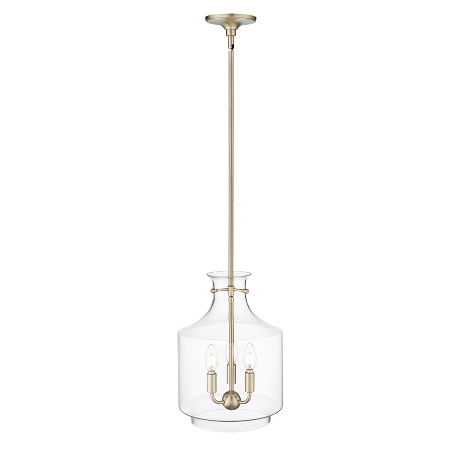 OPEN BOX: Millennium Lighting Mahannah 3-Light Pendant | Modern Gold and Clear Glass | Kitchen Island & Dining Room | Model MN22803-MG