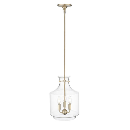 OPEN BOX: Millennium Lighting Mahannah 3-Light Pendant | Modern Gold and Clear Glass | Kitchen Island & Dining Room | Model MN22803-MG