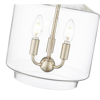 OPEN BOX: Millennium Lighting Mahannah 3-Light Pendant | Modern Gold and Clear Glass | Kitchen Island & Dining Room | Model MN22803-MG