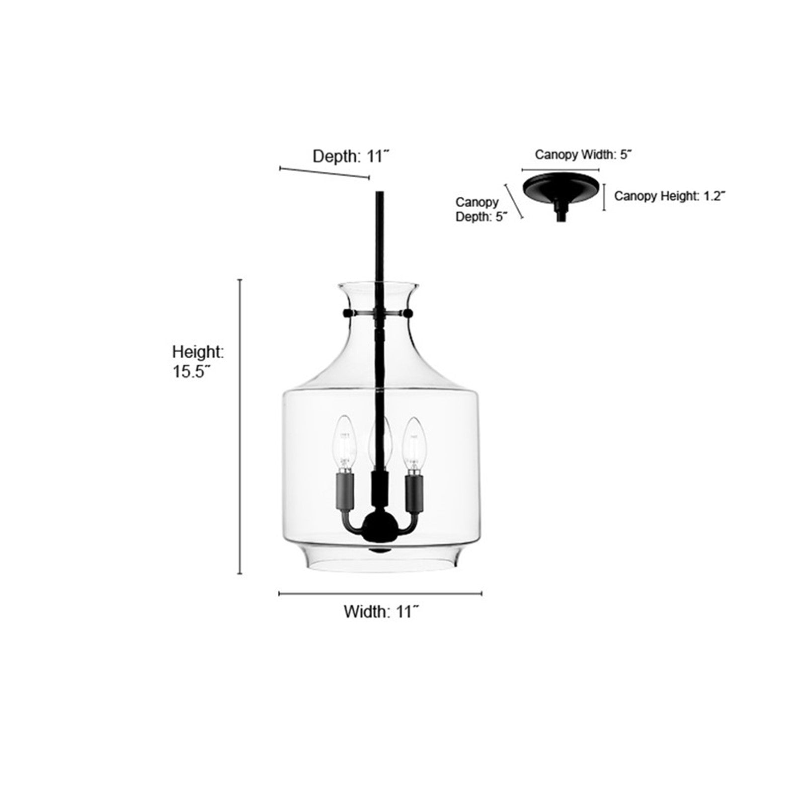 OPEN BOX: Millennium Lighting Mahannah 3-Light Pendant | Modern Gold and Clear Glass | Kitchen Island & Dining Room | Model MN22803-MG