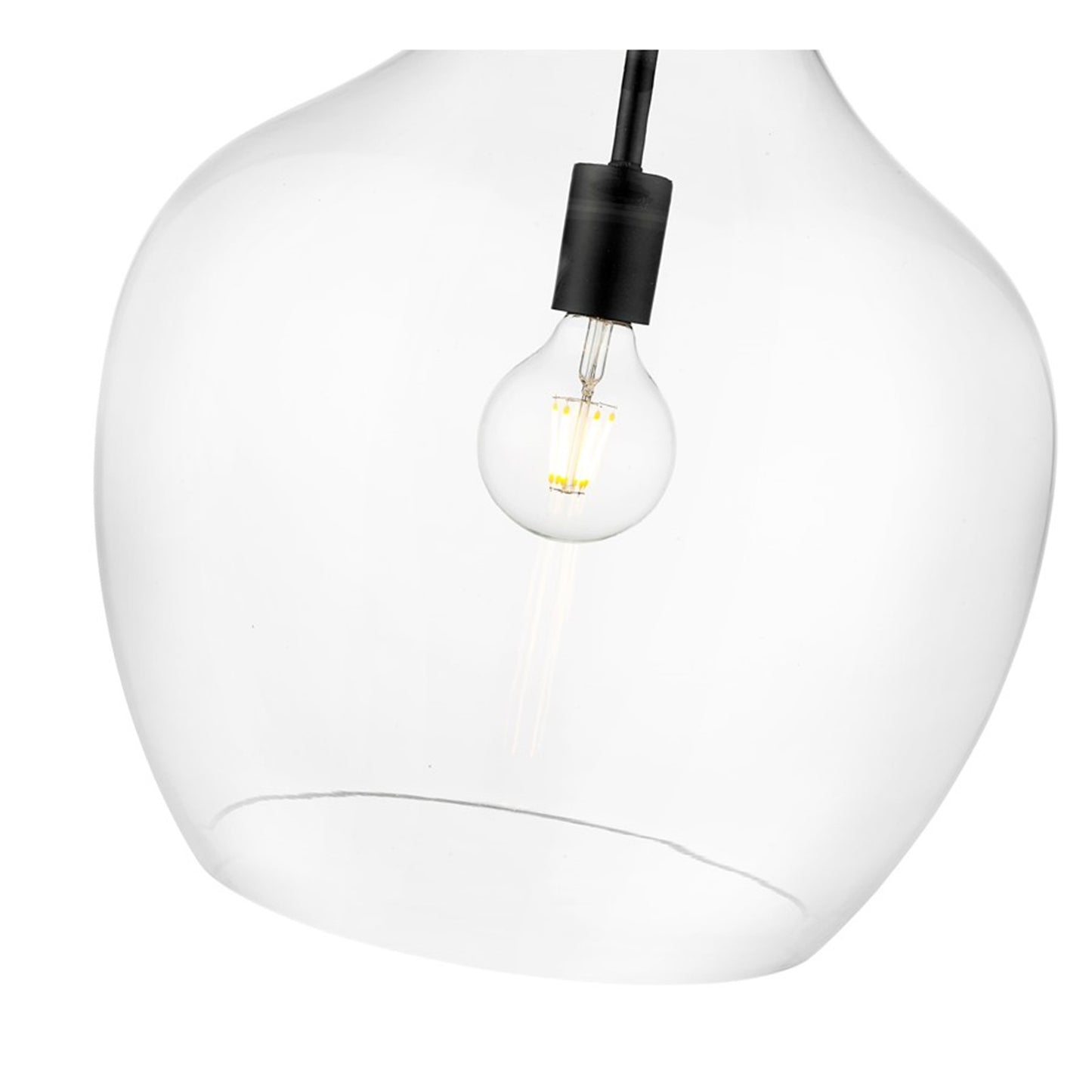 OPEN BOX: Millennium Lighting Lamara 15in 1-Light Pendant | Matte Black and Clear Glass | Kitchen Island & Dining Room | Model MN28501-MB