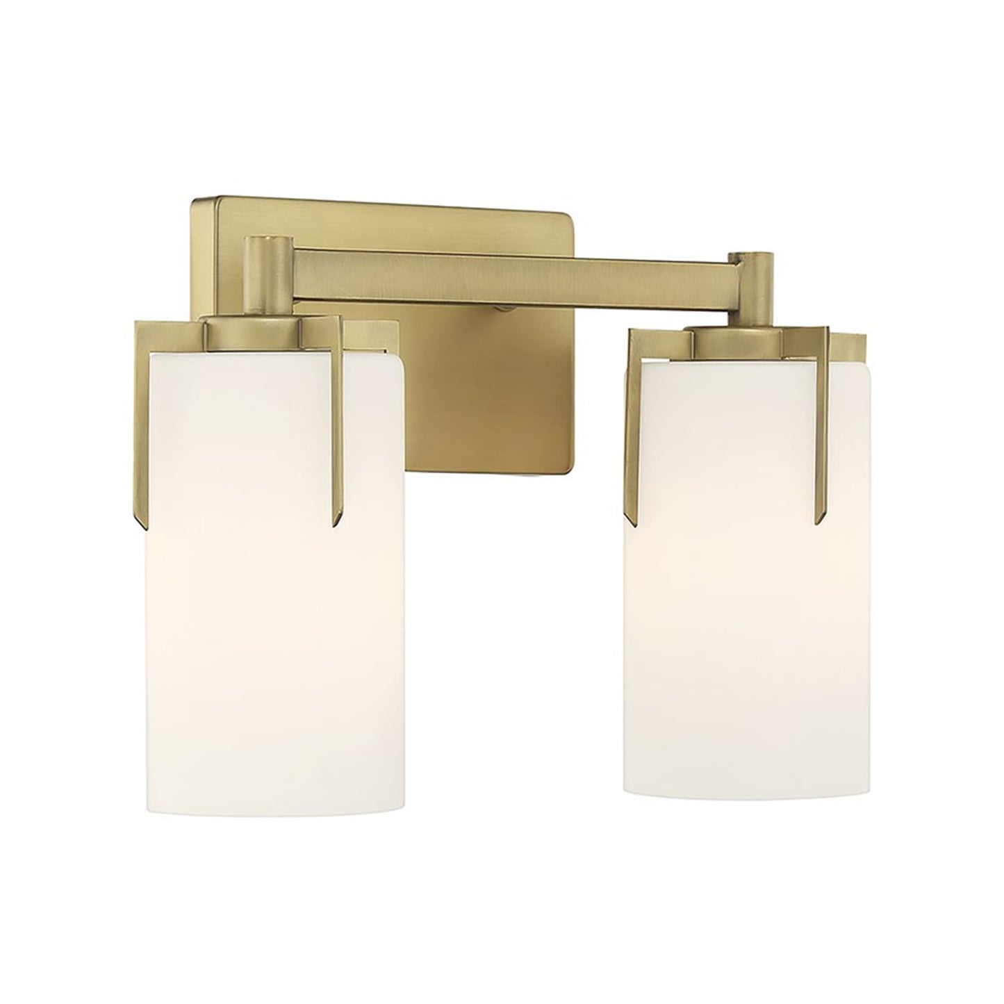 OPEN BOX: Millennium Froselle 13in 2-Light Bathroom Vanity Light | Vintage Brass and White Frosted Glass | Bathroom Vanity | Model MN65002-VB