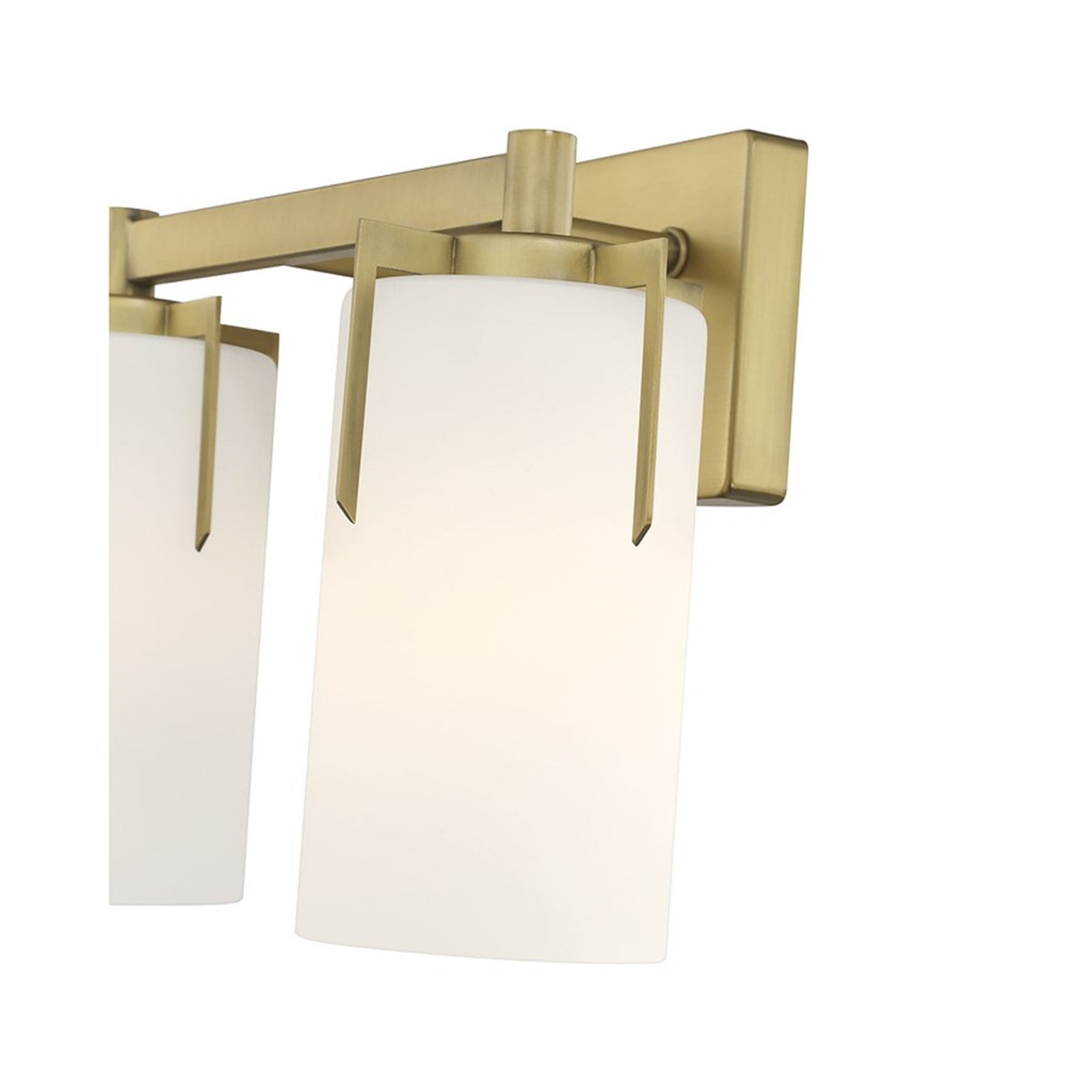 OPEN BOX: Millennium Froselle 13in 2-Light Bathroom Vanity Light | Vintage Brass and White Frosted Glass | Bathroom Vanity | Model MN65002-VB