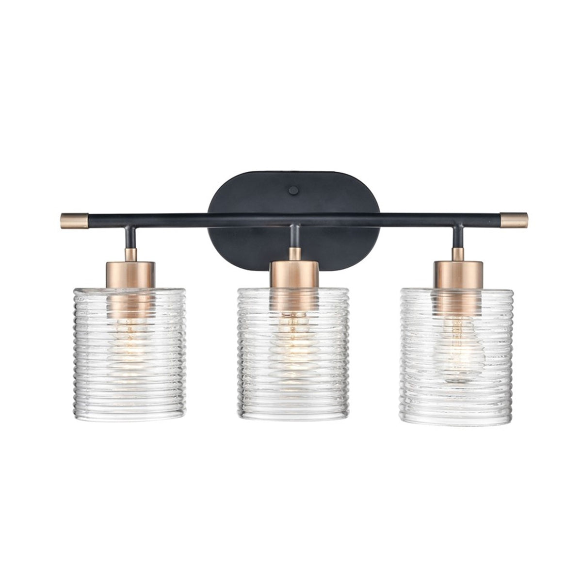 OPEN BOX ITEM: Millennium Renitta 3-Light Vanity, Black/Gold