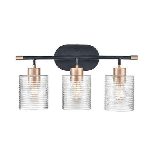 OPEN BOX ITEM: Millennium Renitta 3-Light Vanity, Black/Gold