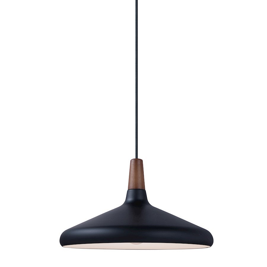 OPEN BOX: Maxim Nordic 1-Light Large Pendant, Walnut/Black - 11354WNBK