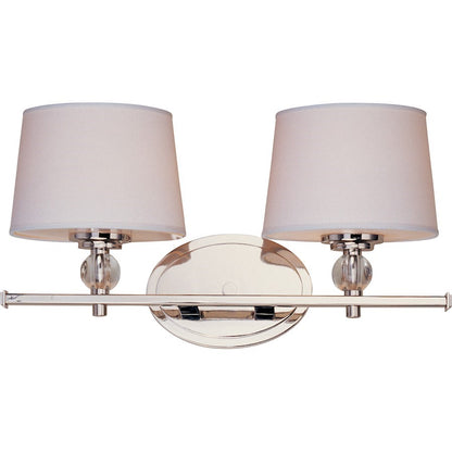 OPEN BOX: Maxim Lighting Rondo 2-Light Bath Vanity, Nickel - MX12762WTPN