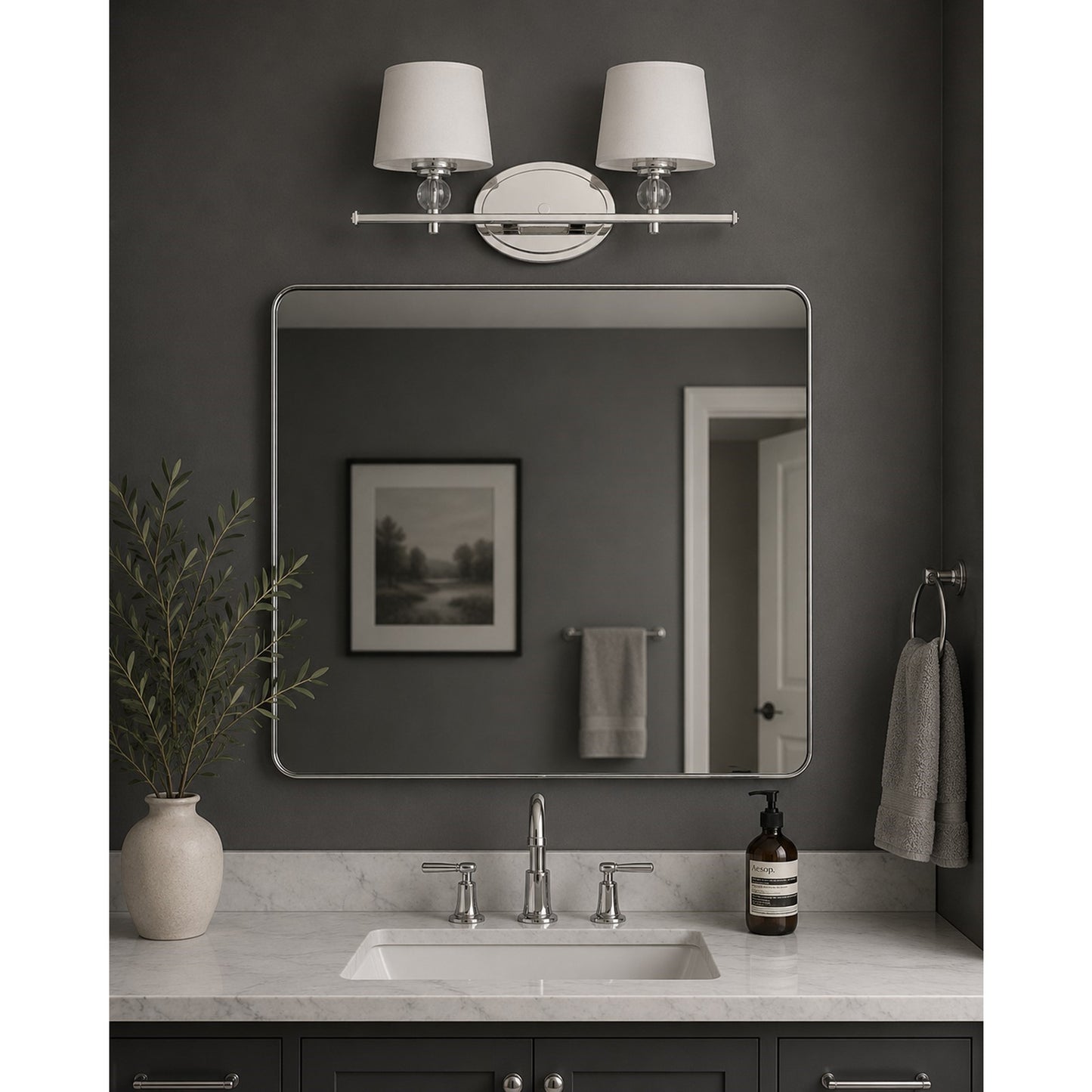 OPEN BOX: Maxim Lighting Rondo 2-Light Bath Vanity, Nickel