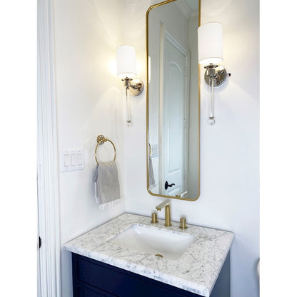 OPEN BOX: Maxim Lighting Lucent 21in 1-Light Wall Sconce | Modern Polished Nickel Steel and Clear | Hallway & Bedroom Accent | Model MX16109WTCLPN