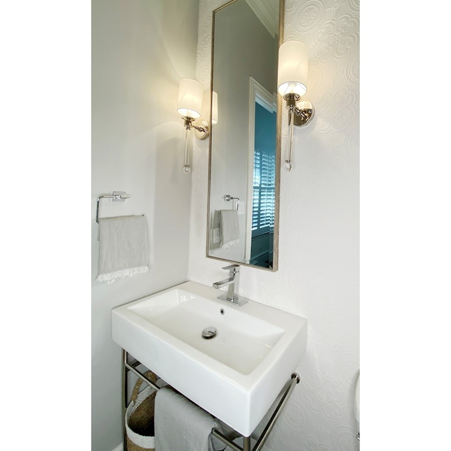 OPEN BOX: Maxim Lighting Lucent 21in 1-Light Wall Sconce | Modern Polished Nickel Steel and Clear | Hallway & Bedroom Accent | Model MX16109WTCLPN