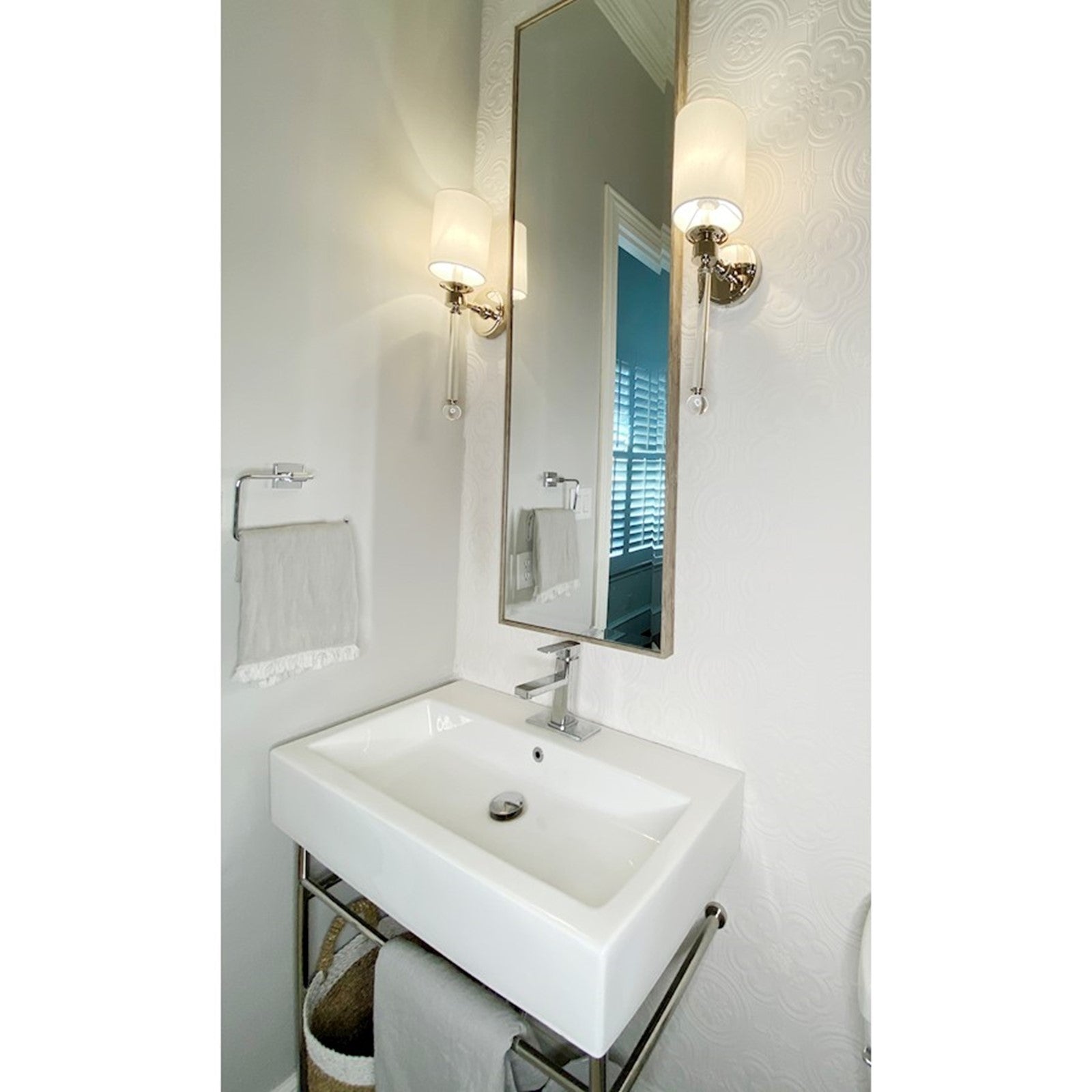 OPEN BOX: Maxim Lighting Lucent 21in 1-Light Wall Sconce | Modern Polished Nickel Steel and Clear | Hallway & Bedroom Accent | Model MX16109WTCLPN