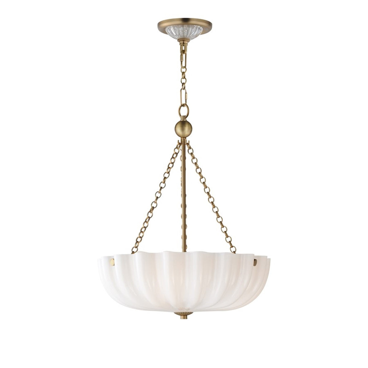 OPEN BOX ITEM: Maxim Bundt 3-Light 20" Semi-Flush, White/Aged Brass