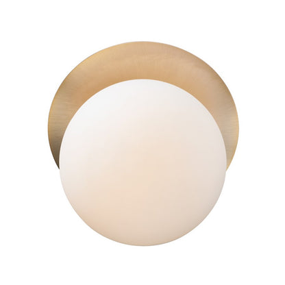 OPEN BOX: Maxim Vesper 7in 1-Light Wall Sconce | Mid-Century Satin Brass and Black with Satin White | Living Room & Bedroom | Model MX26033SWSBRBK