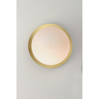 OPEN BOX: Maxim Vesper 7in 1-Light Wall Sconce | Mid-Century Satin Brass and Black with Satin White | Living Room & Bedroom | Model MX26033SWSBRBK