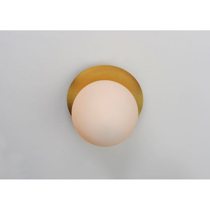 OPEN BOX: Maxim Vesper 7in 1-Light Wall Sconce | Mid-Century Satin Brass and Black with Satin White | Living Room & Bedroom | Model MX26033SWSBRBK