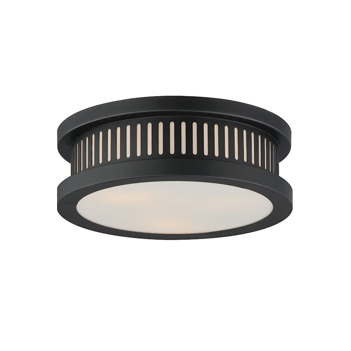 OPEN BOX ITEM: Maxim Lighting Oxford 12in 3-Light Outdoor Flush Mount | Traditional Black Stainless Steel and Opal White Glass | Porch | Model MX30599WTBK
