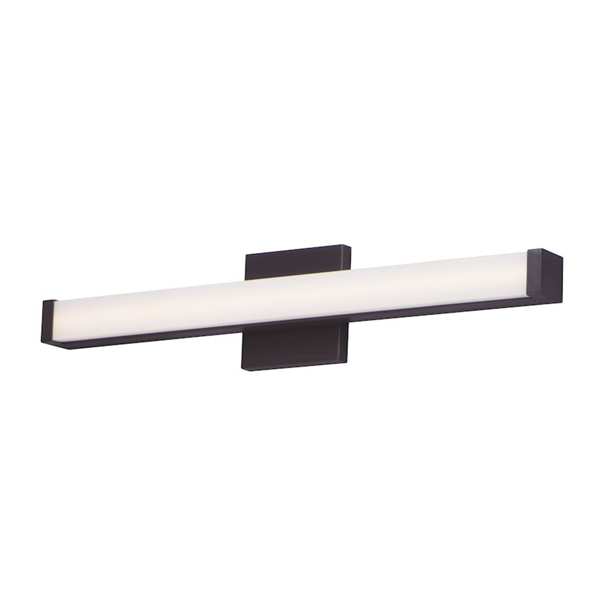 OPEN BOX ITEM: Maxim Lighting Spec 24in 1-Light Bath Vanity Light | Modern Bronze Aluminum | Bathroom Vanity & Powder Room | 24 x 2 x 2 in | Model MX52002BZ
