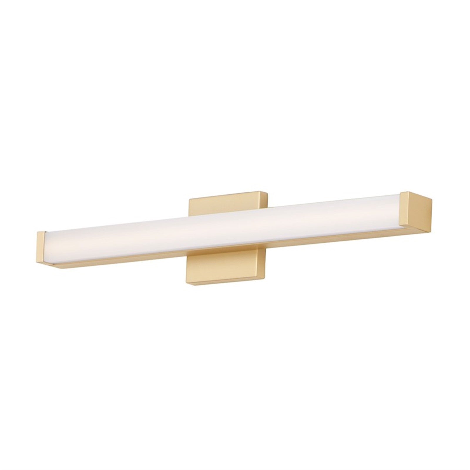 OPEN BOX: Maxim Spec LED 24in 1-Light Bath Vanity | Contemporary Gold Aluminum and White Acrylic | Bathroom & Powder Room | Model MX52002GLD