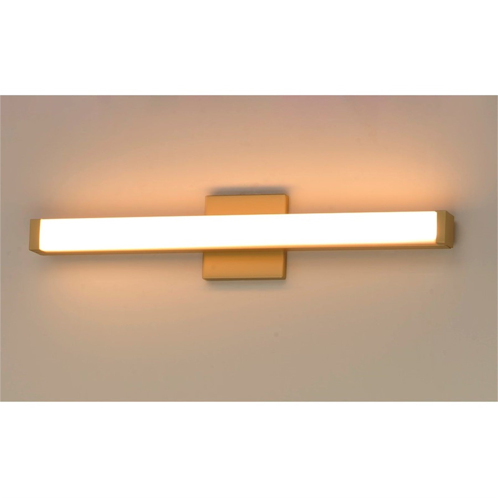 OPEN BOX: Maxim Spec LED 24in 1-Light Bath Vanity | Contemporary Gold Aluminum and White Acrylic | Bathroom & Powder Room | Model MX52002GLD