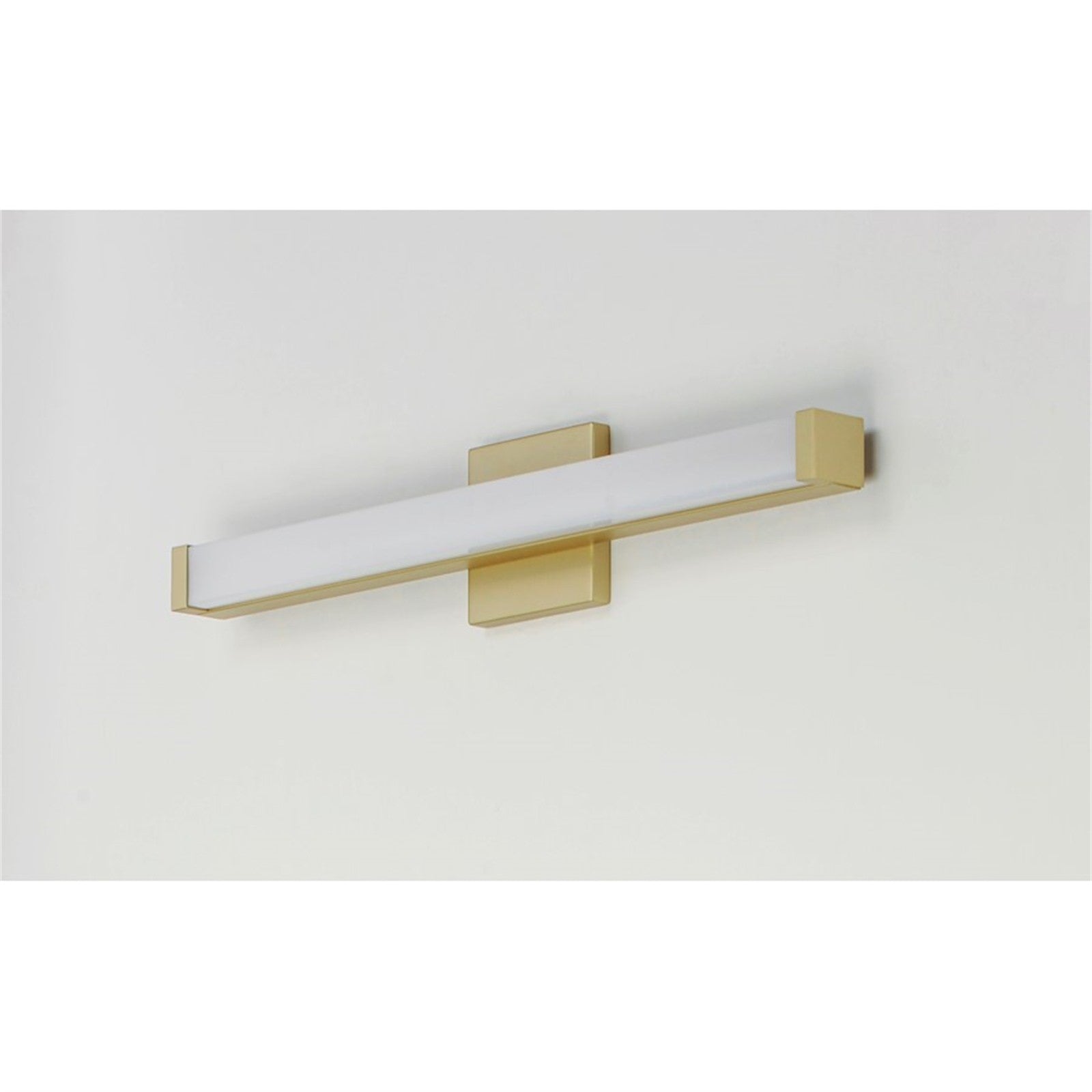 OPEN BOX: Maxim Spec LED 24in 1-Light Bath Vanity | Contemporary Gold Aluminum and White Acrylic | Bathroom & Powder Room | Model MX52002GLD