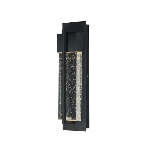 OPEN BOX ITEM: Maxim Lighting Cascade 14in 1-Light Outdoor Wall Sconce | Modern Black Aluminum and Bubble Glass | Patio & Entryway | 5 x 3 x 14 in | Model MX56190BGBK