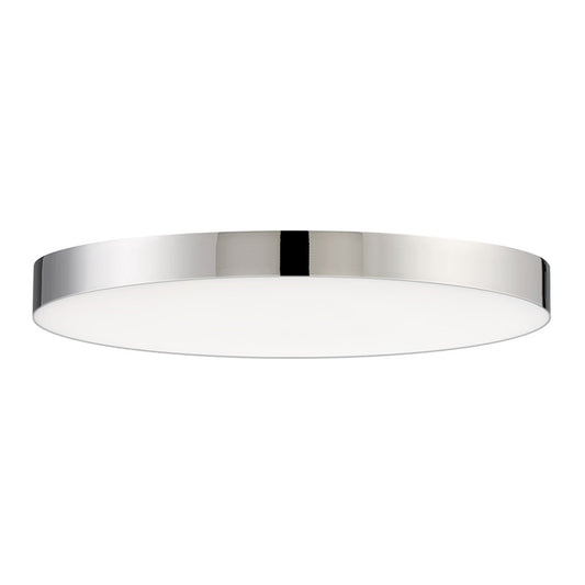OPEN BOX ITEM: Maxim Lighting Trim 9in 1-Light LED Flush Mount | Modern Polished Chrome and White Polycarbonate | Hallway & Bathroom | 9 x 9 x 0.75 in | Model MX57663WTPC