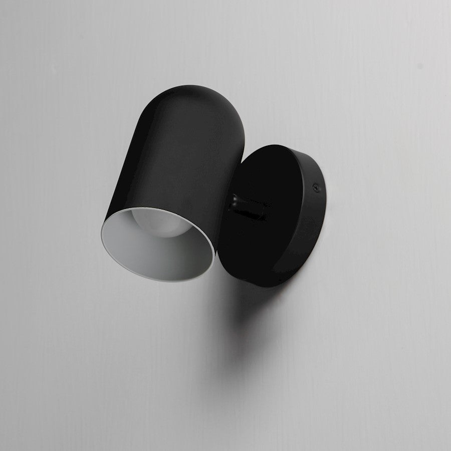 OPEN BOX:Maxim Lighting Spot Light 1-Light Outdoor Wall Mt | Modern Matte Black Aluminum | Entryway & Patio Accent | Model 62003BK