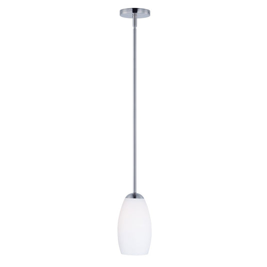OPEN BOX ITEM: Maxim Lighting Taylor 9in 1-Light Mini Pendant | Transitional Satin Nickel and Satin White Glass | Kitchen Island & Dining | Model MX91650SWSN