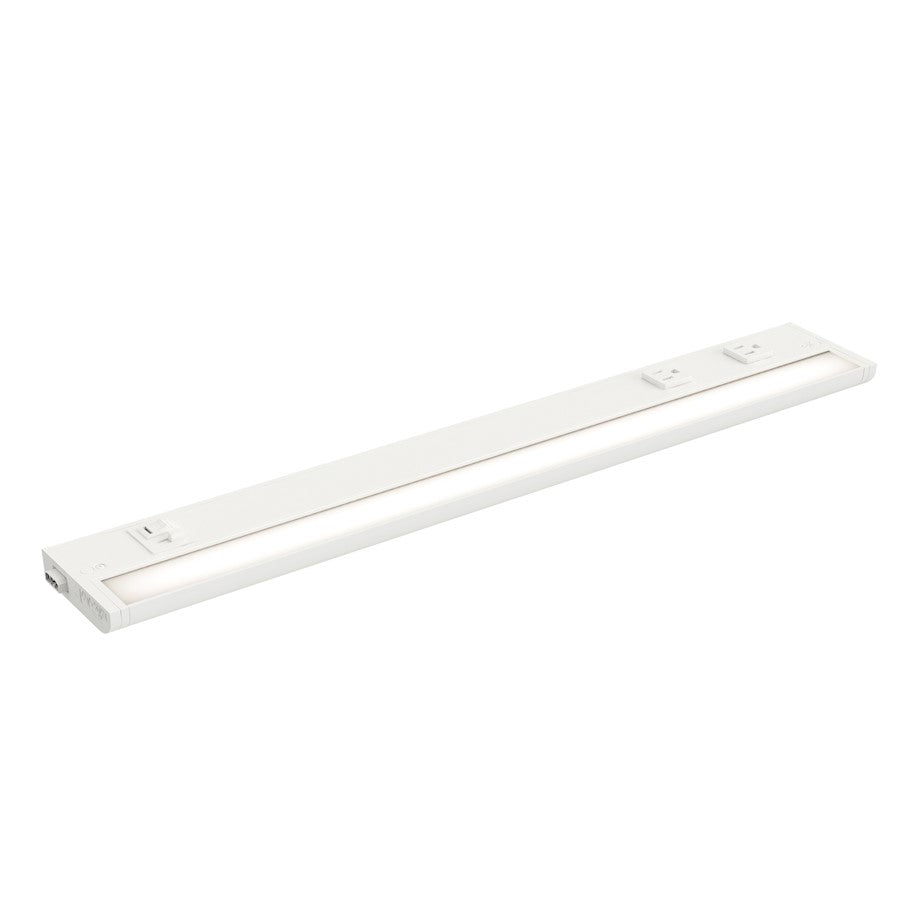 Maxim Lighting CounterMax 5K 24in 1-Light LED Under Cabinet Light | White Aluminum and PC | Kitchen Counter & Workspace Task | Model UCL-89865WT-3PO