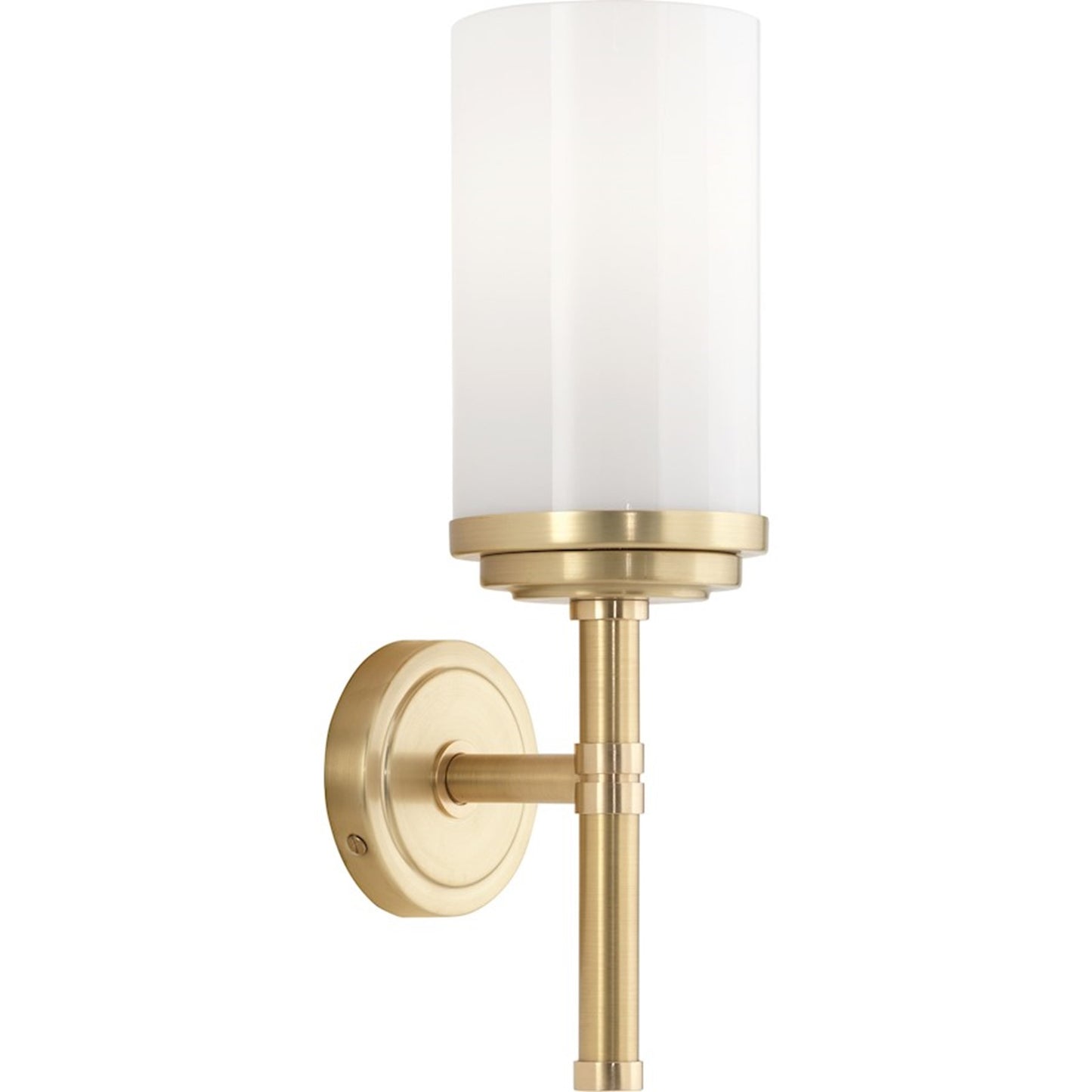 OPEN BOX: Robert Abbey Halo 13in 1-Light Wall Sconce | Modern Brushed Brass and Natural Brass with Cased | Bedroom & Hallway Accent | Model RO1324