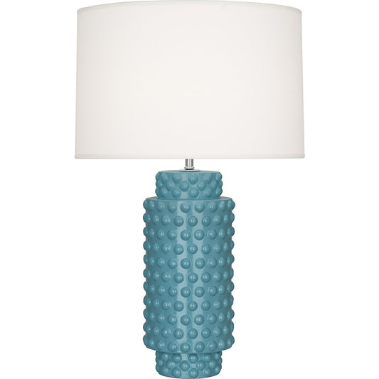 OPEN BOX ITEM: Dolly Table Lamp, Steel Blue Glazed Textured Ceramic