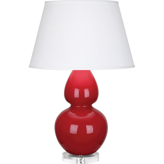 OPEN BOX: Robert Abbey Double Gourd Table Lamp, Ruby/Lucite Base/Pearl - RR23X