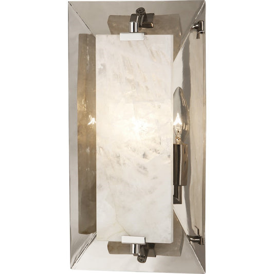 OPEN BOX: Robert Abbey Gemma 1 Light Wall Sconce, Nickel/Rock Crystal - ROS373