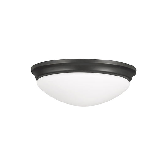 OPEN BOX ITEM: Sea Gull Barrington 3 Light 5.75" LED Flush Mount, Bronze/White