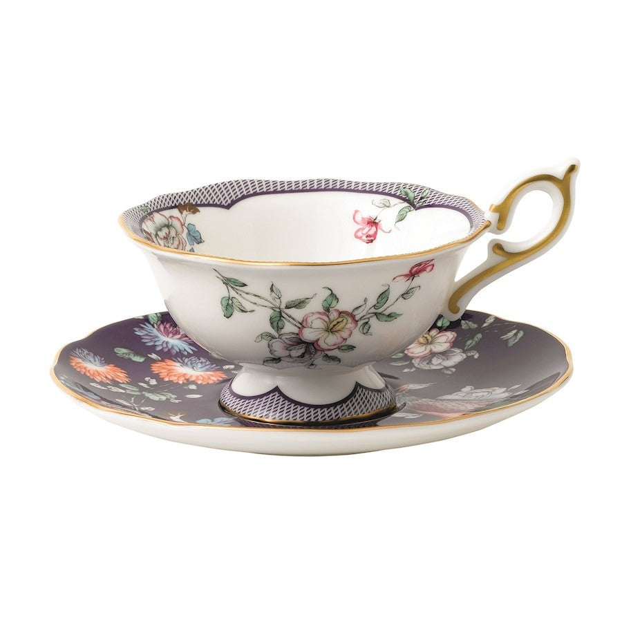OPEN BOX ITEM: Wedgwood Wonderlust Teacup & Saucer Set Midnight Crane