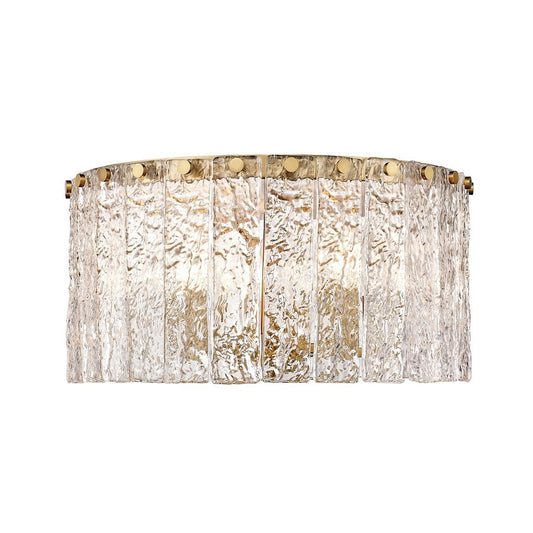 OPEN BOX: Z-Lite Glacier 5 Light Flush Mount, Modern Gold/Clear - 1943F16-MD