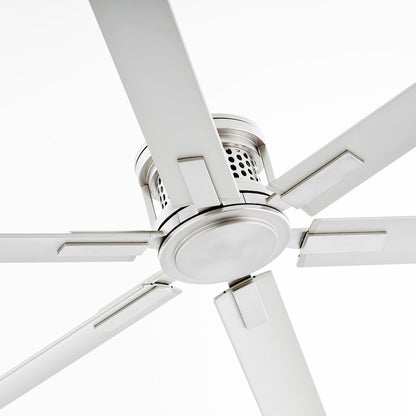 Quorum Zeus 120" Patio Fan, Satin Nickel