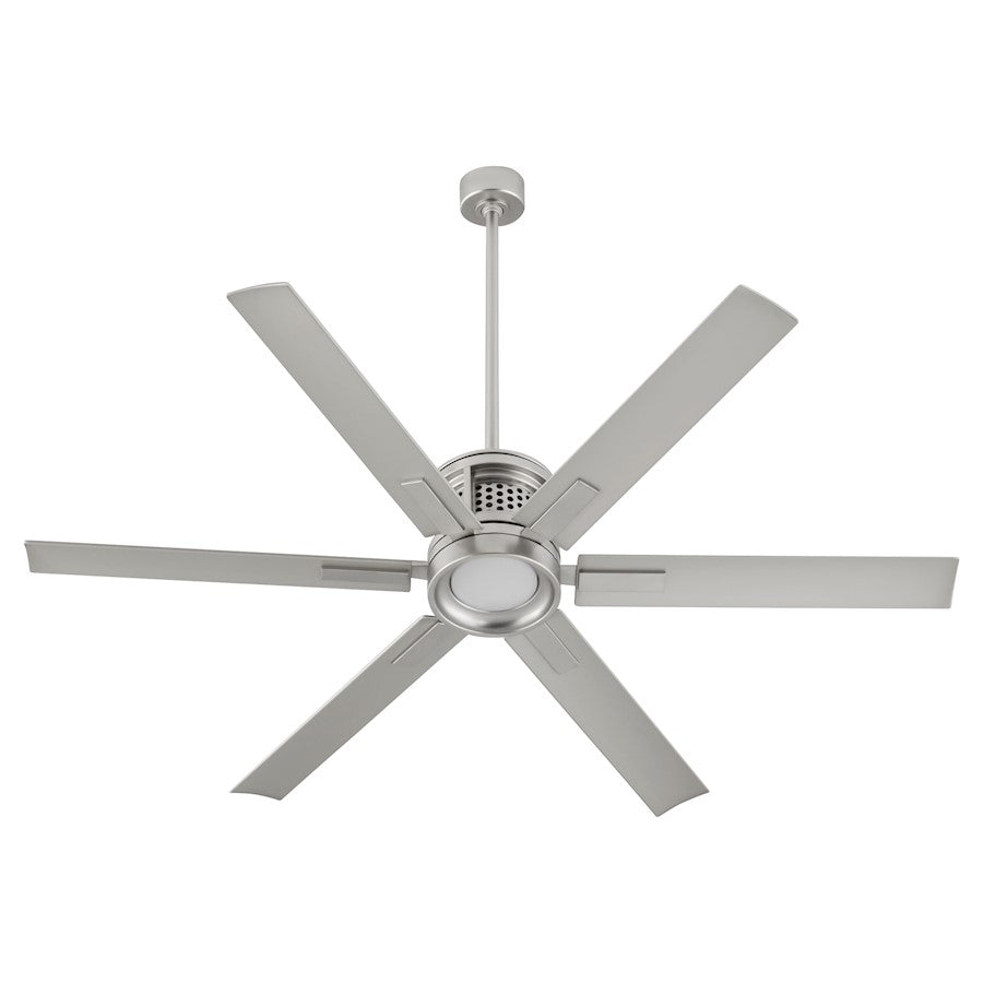 Quorum Zeus 65" Patio Fan, Satin Nickel