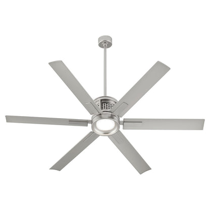 Quorum Zeus 65" Patio Fan, Satin Nickel