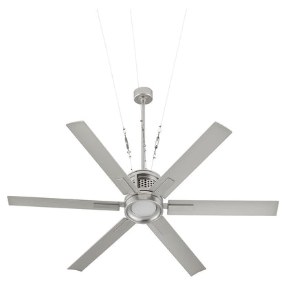 Quorum Zeus 65" Patio Fan, Satin Nickel
